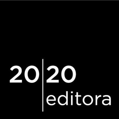 Logotipo preto com texto branco 20|20 editora