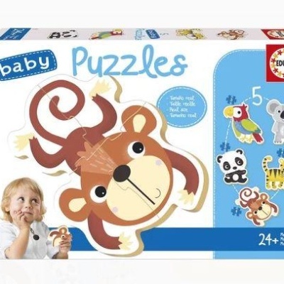 Caixa de puzzle infantil Educa com imagens de animais coloridos e 24 peças
