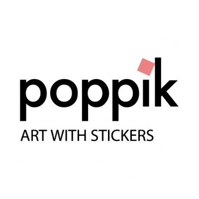 Logótipo poppik ART WITH STICKERS em fundo branco