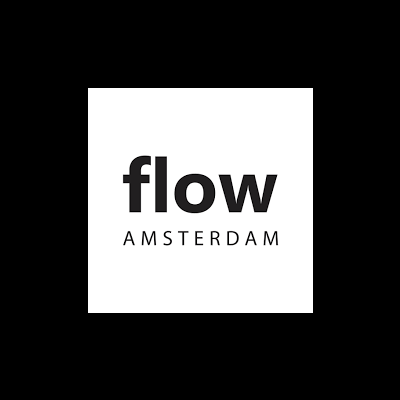 Logótipo da marca Flow Amsterdam em preto e branco