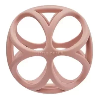 Bola de brincar para bebés em silicone cor de rosa com orifícios grandes