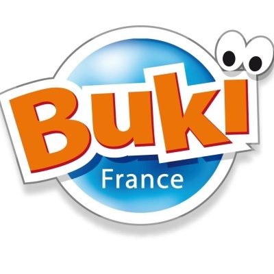 Logótipo Buk! France com olhos de cartoon