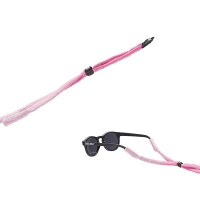 Cinta para óculos rosa em tecido com ajustadores pretos