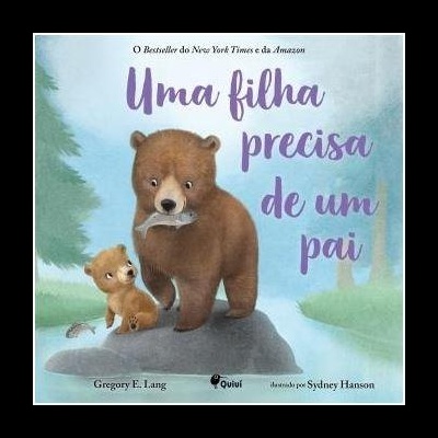 Capa de livro com duas ursas castanhas e título em roxo sobre fundo natural