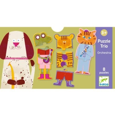 Puzzle Trio Orchestra com 8 puzzles de animais para crianças a partir dos 3 anos