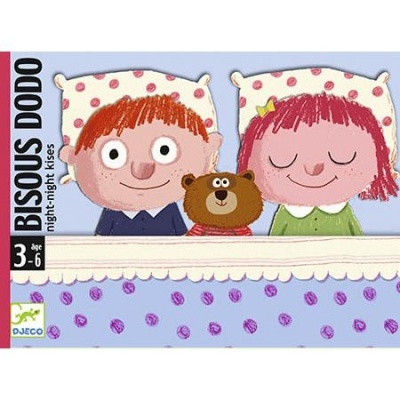 Caixa de jogo Bisous Dodo com ilustração de crianças na cama