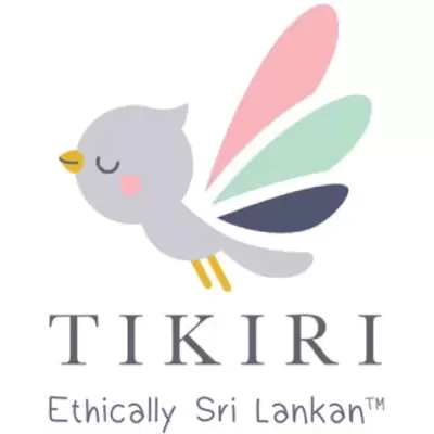 Logotipo com pássaro colorido e texto TIKIRI Ethicaly Sri Lankan™
