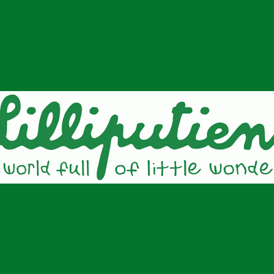 Logotipo verde Lilliputiens com texto em fundo branco