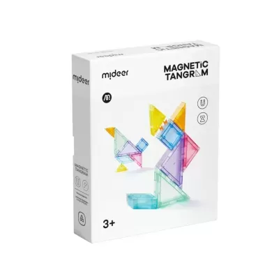 Caixa do jogo Magnetic Tangram com peças coloridas em formato de animais