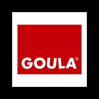 Logótipo da marca GOULA em fundo vermelho