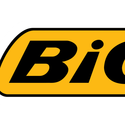 Logotipo da marca BiC com personagem estilizada