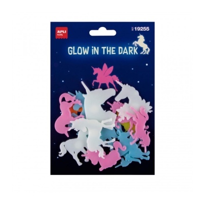Pacote de autocolantes luminosos de unicórnios e cavalos alados coloridos