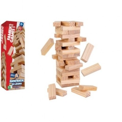 jogo de blocos de madeira para empilhar com embalagem vermelha