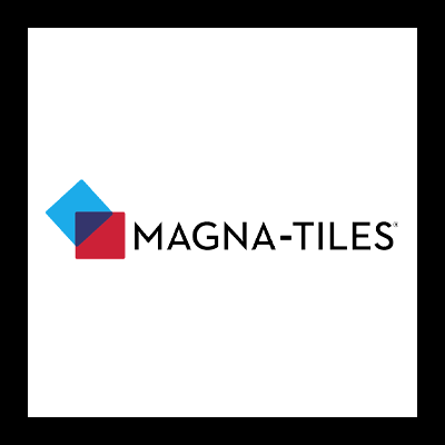 Logótipo MAGNA-TILES com quadrados azul e vermelho