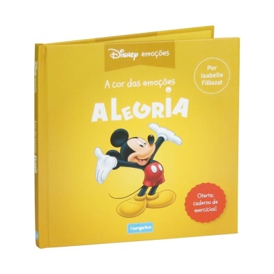 Livro amarelo Disney A cor das emoções A ALEGRIA com Mickey Mouse