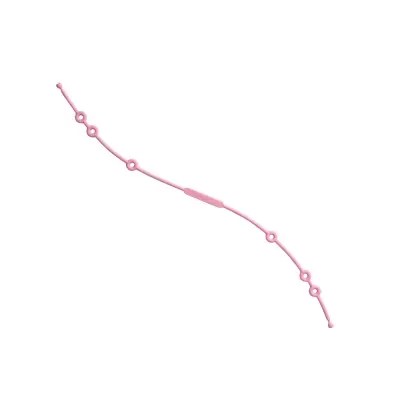 Colar de corrente rosa com esferas de vários tamanhos