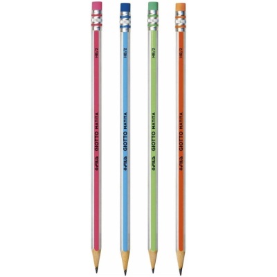 Quatro lápis de cor Giotto Matita de cores variadas com borrachas no topo