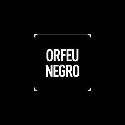 Texto branco ORFEU NEGRO sobre fundo preto