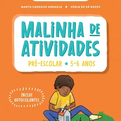 Capa de livro de atividades pré-escolar 5-6 anos com ilustração de criança a pintar