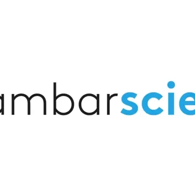 Logotipo ambar science em fundo branco com letras coloridas