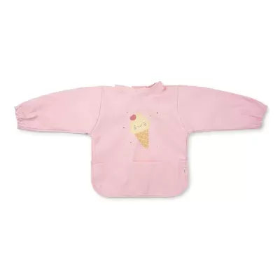 Camisola infantil cor-de-rosa com estampado de gelado sorridente