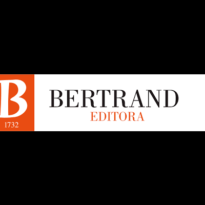 Logótipo da editora Bertrand com B laranja e texto
