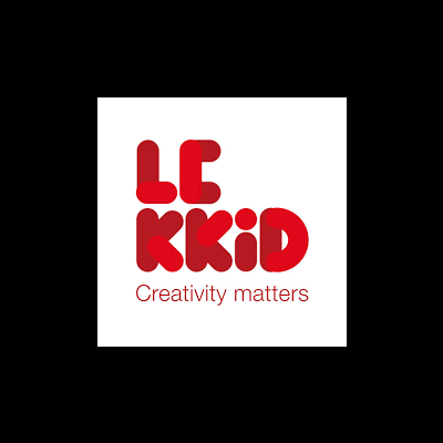Logótipo LE KKID com texto Creativity matters em vermelho