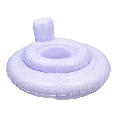 Boia insuflável lilás translúcida com encosto vertical