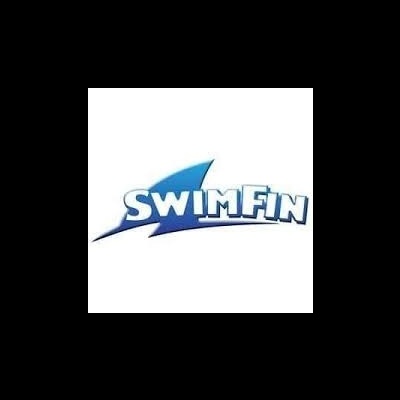 Logótipo SwimFin com barbatana azul