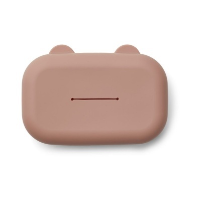 Caixa rosa com duas pequenas orelhas e linha horizontal no centro