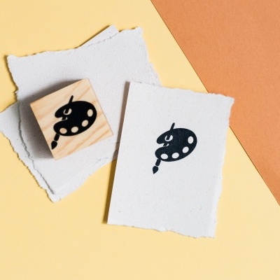 Carimbo&#x20;-&#x20;Paleta&#x20;de&#x20;tinta&#x20;com&#x20;pincel&#x20;-&#x20;3x3cm