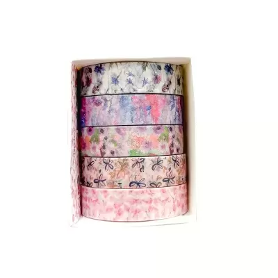 Washi&#x20;Tape&#x20;-&#x20;Fita&#x20;autocolante&#x20;decorativa&#x20;de&#x20;papel-&#x20;Pack&#x20;com&#x20;5&#x20;Unidades