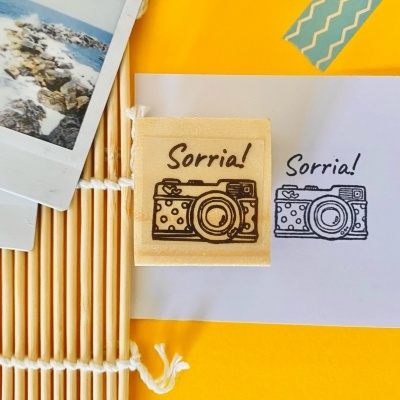 Carimbo&#x20;-&#x20;Sorria&#x21;&#x20;-&#x20;3x3cm