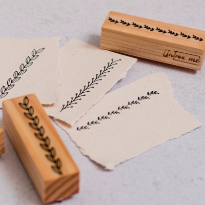 Carimbo&#x20;-&#x20;Faixa&#x20;Folhagem&#x20;1-&#x20;2x7cm