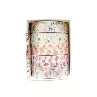 Washi&#x20;Tape&#x20;-&#x20;Fita&#x20;autocolante&#x20;decorativa&#x20;de&#x20;papel-&#x20;Pack&#x20;com&#x20;5&#x20;Unidades