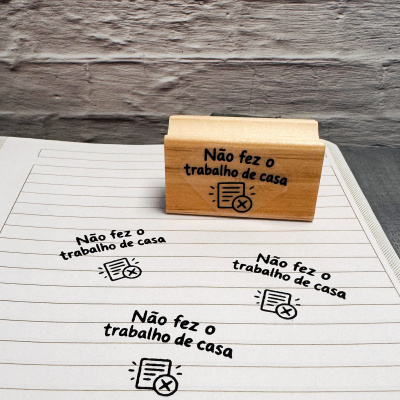 Carimbo&#x20;-&#x20;N&#x00E3;o&#x20;fez&#x20;o&#x20;trabalho&#x20;de&#x20;casa&#x20;-&#x20;3x5cm