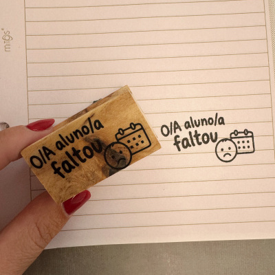 Carimbo&#x20;-&#x20;O&#x2F;A&#x20;Aluno&#x2F;a&#x20;faltou&#x20;-&#x20;3x5cm