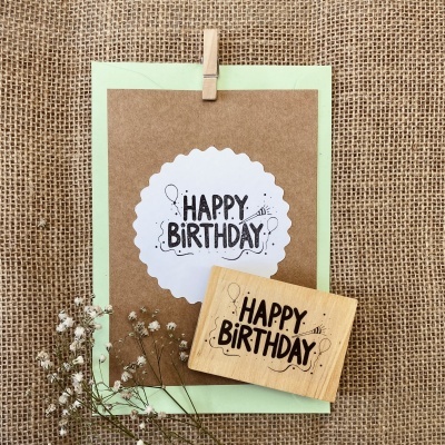 Carimbo&#x20;-&#x20;Happy&#x20;Birthday&#x20;-&#x20;4x7cm