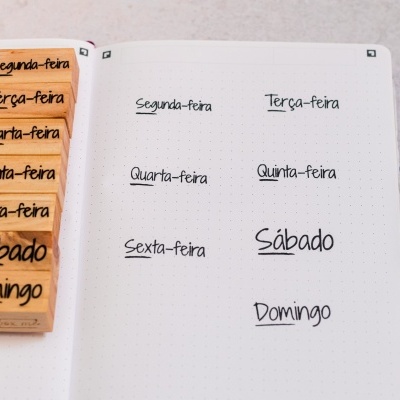 Carimbos&#x20;-&#x20;Cole&#x00E7;&#x00E3;o&#x20;Dias&#x20;da&#x20;semana&#x20;-&#x20;2x4cm&#x20;e&#x20;2x5cm