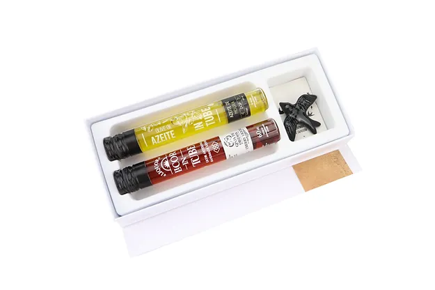 Siga a Andorinha Guitarra Portuguesa Conjunto de azeite e vinagre em frascos de vidro em caixa branca