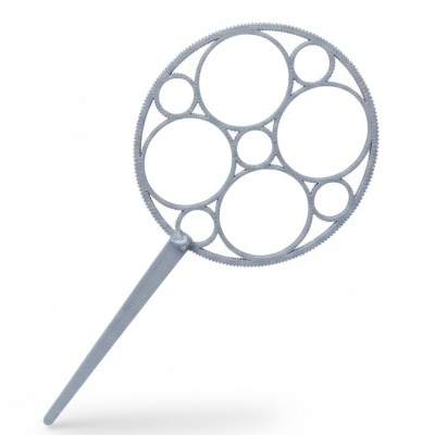 Pavio para bolhas de sabão cinzento com vários círculos e alça longa