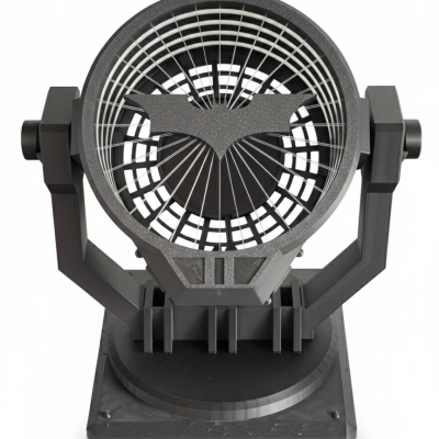 Projetor de luz preto com símbolo do Batman na frente