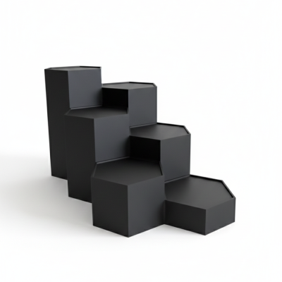 Estrutura modular preta hexagonal empilhada