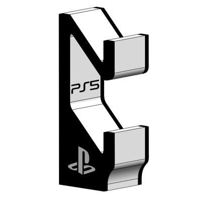 Suporte para comandos PS5 preto e cinza com logo PlayStation