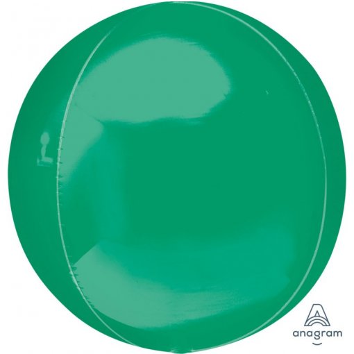 Balão verde redondo brilhante com logótipo 'anagram'
