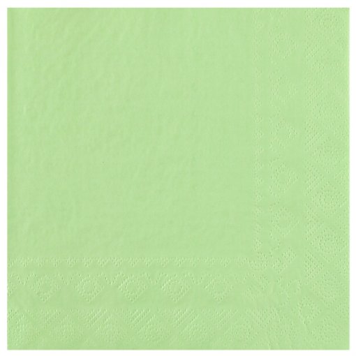 Guardanapo de papel verde claro com padrão de corações em relevo