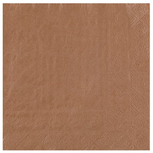 Guardanapo de papel castanho com padrão em relevo na borda