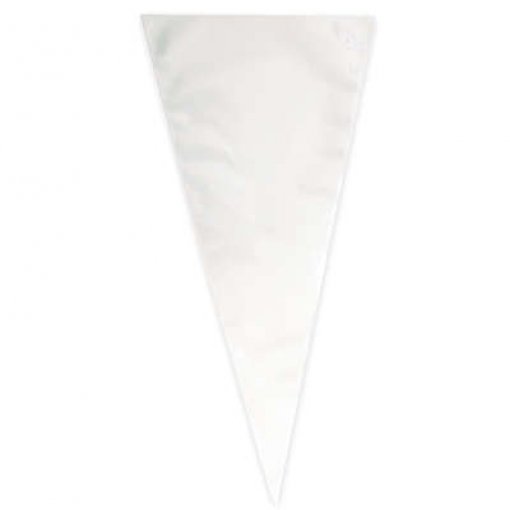 Saco de pasteleiro branco descartável em formato triangular