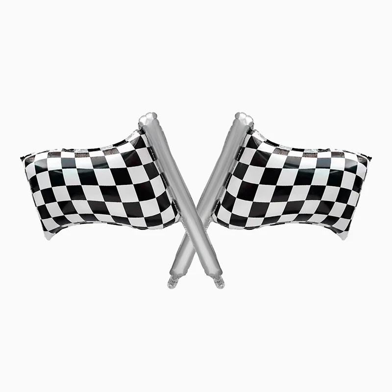 Dois balões de bandeira de xadrez cruzados