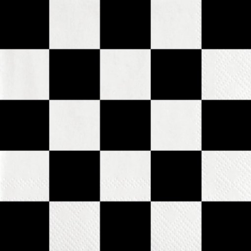 Padrão xadrez preto e branco composto por quadrados alternados